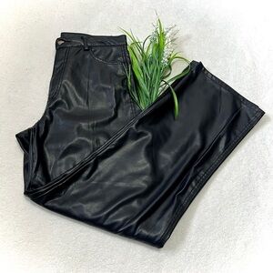 GARAGE Wide Leg Vegan Leather Pants - Medium (29")